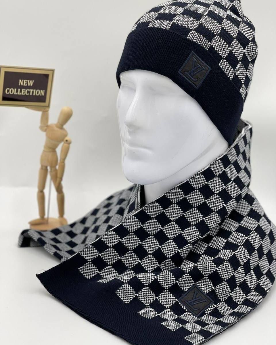 LOUIS VUITTON PETIT Damier Hat And Scarf Black (LV BEANIE AND